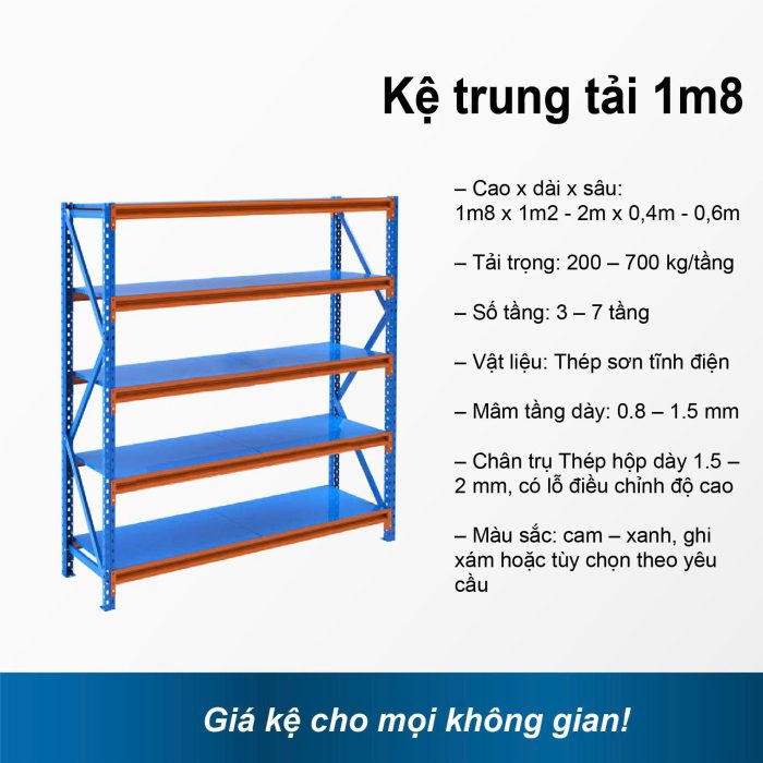 Kệ trung tải 1m8